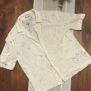 Elegant Cream Lace Women's Top